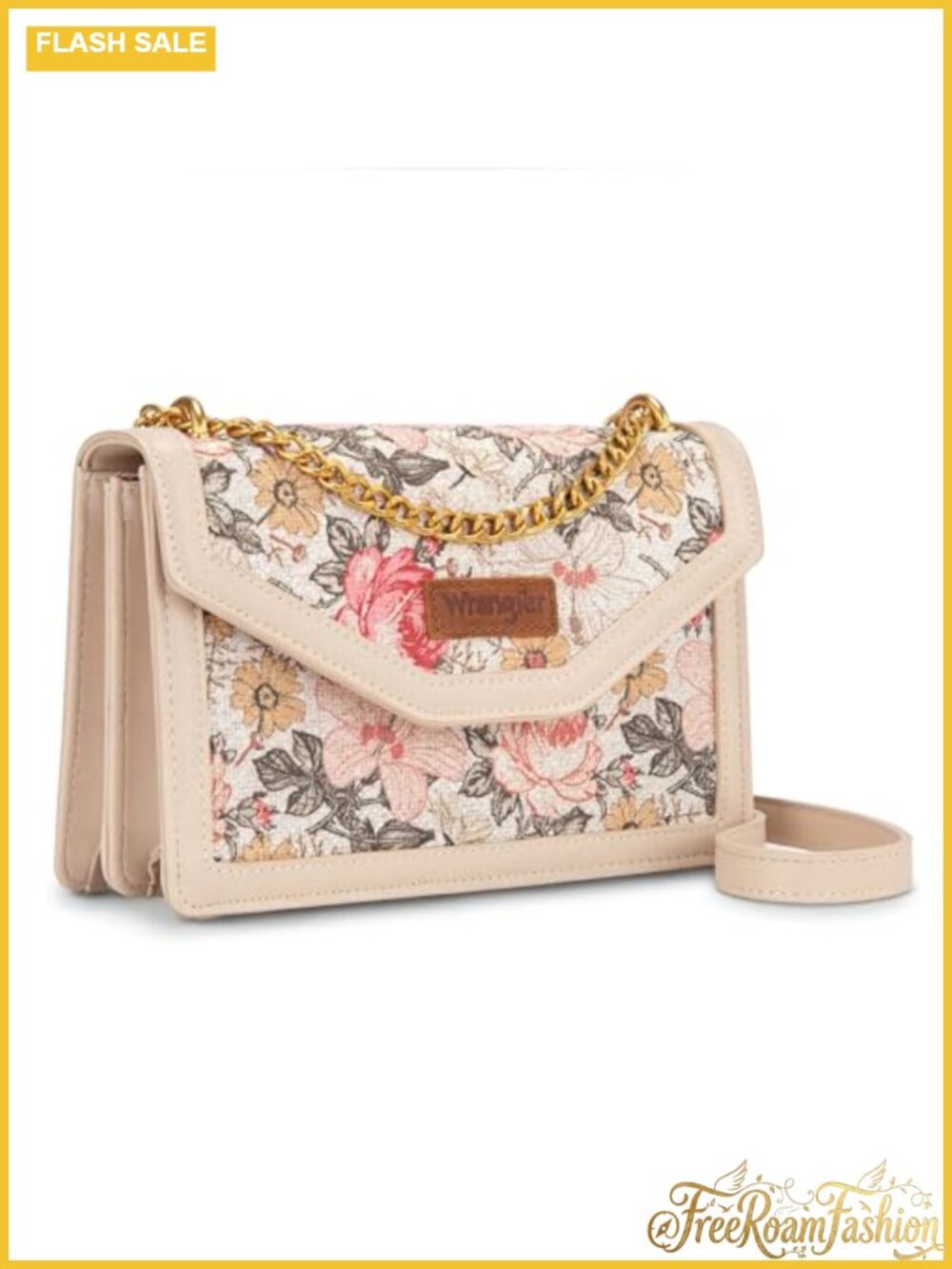 Wrangler Floral Tooled Crossbody Purse Small Flap Shoulder Bag